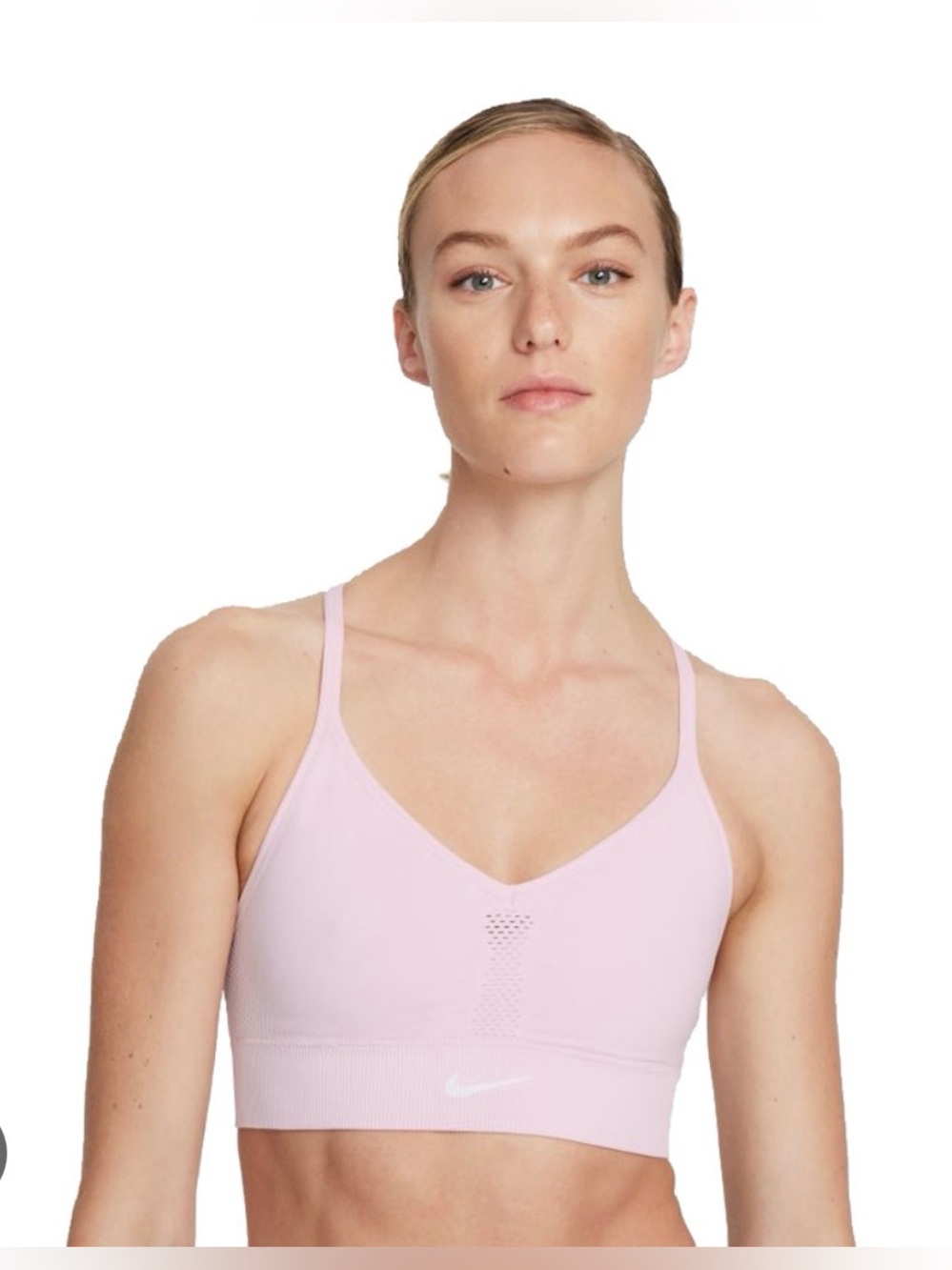 Nike Indy Seamless Sports Bra - Small, Light Pink